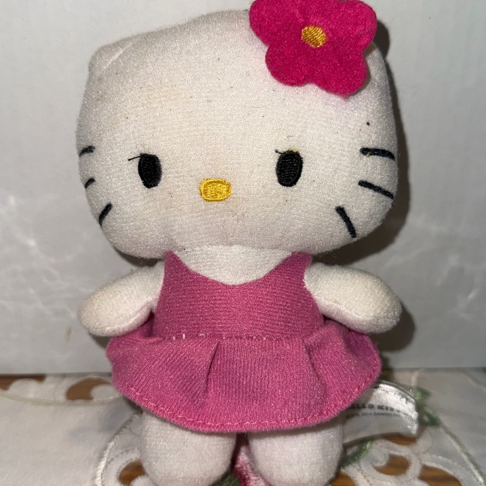 Sanrio Hello Kitty Plush with Pink Dress and Flower